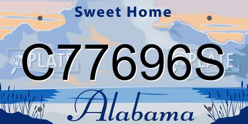 C77696S Alabama License Plate