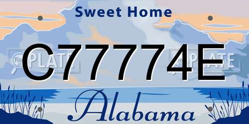 C77774E Alabama License Plate