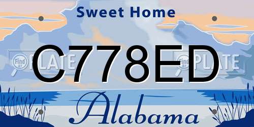 C778ED Alabama License Plate
