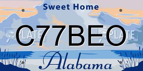 C77BEO Alabama License Plate