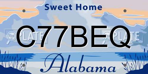 C77BEQ Alabama License Plate