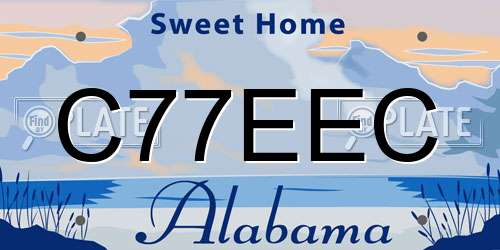C77EEC Alabama License Plate