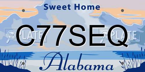 C77SEQ Alabama License Plate