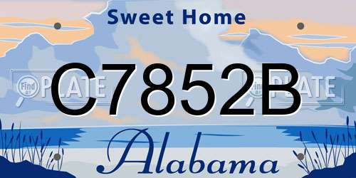 C7852B Alabama License Plate