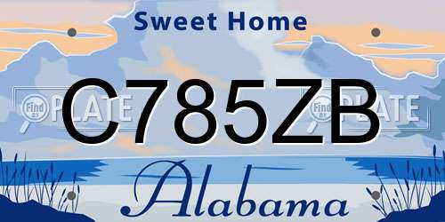 C785ZB Alabama License Plate