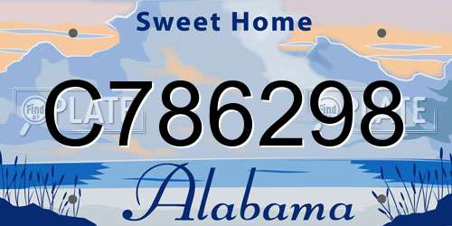 C786298 Alabama License Plate
