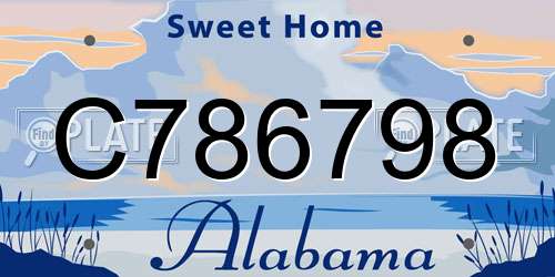 C786798 Alabama License Plate