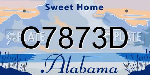 C7873D Alabama License Plate