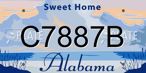 C7887B Alabama License Plate