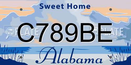 C789BE Alabama License Plate