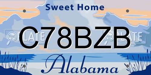 C78BZB Alabama License Plate