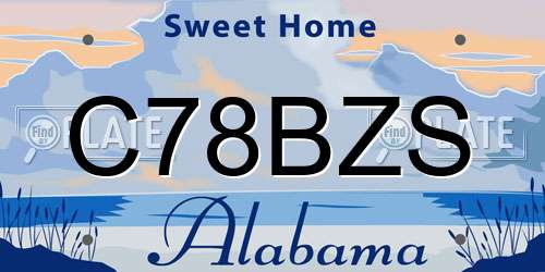 C78BZS Alabama License Plate