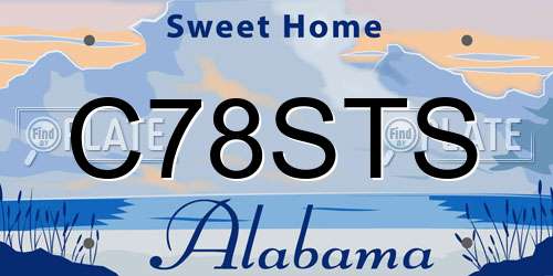 C78STS Alabama License Plate