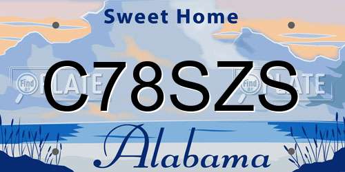 C78SZS Alabama License Plate