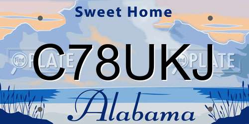 C78UKJ Alabama License Plate