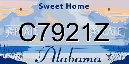 C7921Z Alabama License Plate