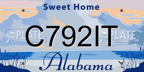 C792IT Alabama License Plate