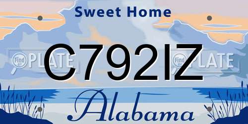 C792IZ Alabama License Plate