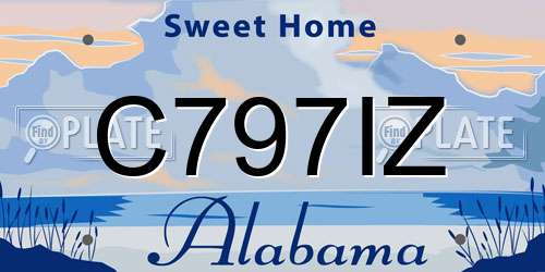 C797IZ Alabama License Plate