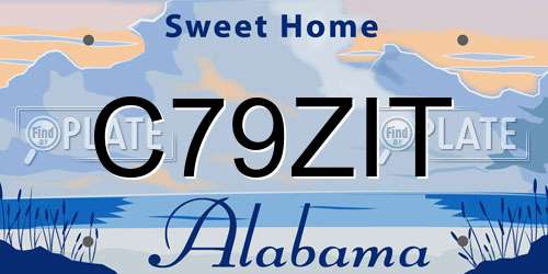 C79ZIT Alabama License Plate