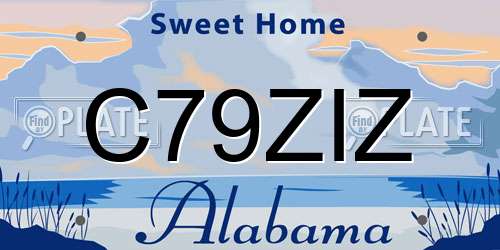 C79ZIZ Alabama License Plate