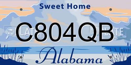 C804QB Alabama License Plate