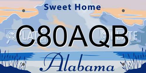 C80AQB Alabama License Plate