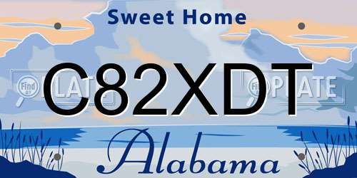 C82XDT Alabama License Plate