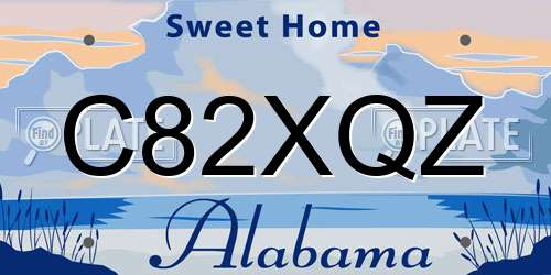 C82XQZ Alabama License Plate