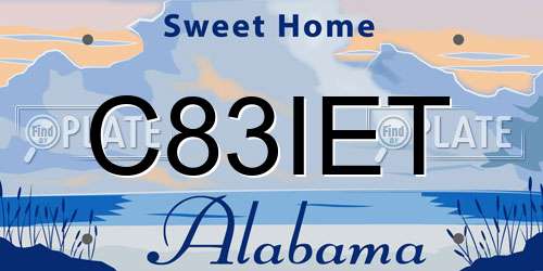 C83IET Alabama License Plate