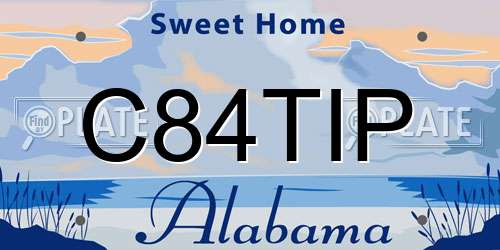 C84TIP Alabama License Plate