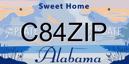 C84ZIP Alabama License Plate