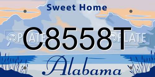 C8558T Alabama License Plate