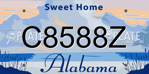 C8588Z Alabama License Plate