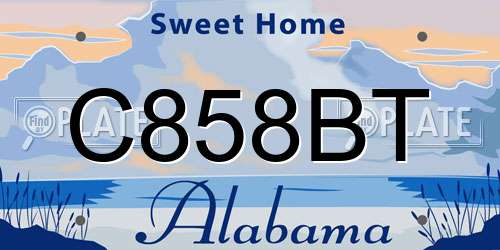 C858BT Alabama License Plate