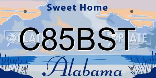 C85BST Alabama License Plate