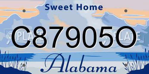 C87905O Alabama License Plate