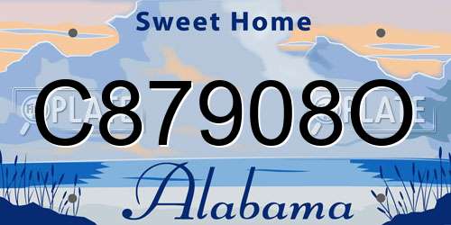 C87908O Alabama License Plate