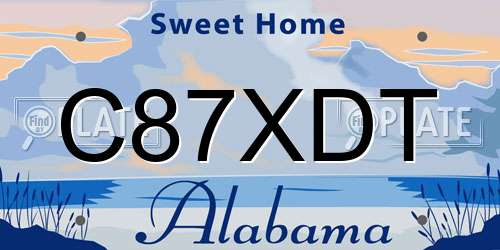 C87XDT Alabama License Plate