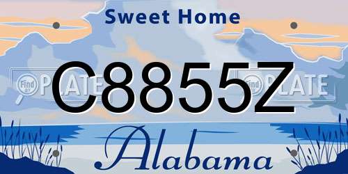 C8855Z Alabama License Plate