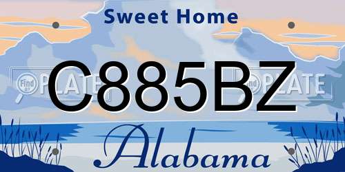C885BZ Alabama License Plate
