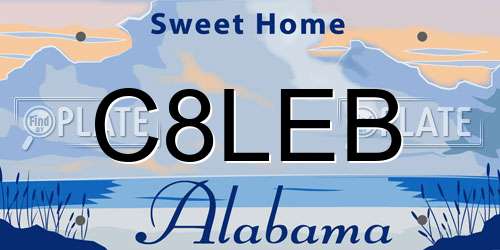 C8LEB Alabama License Plate