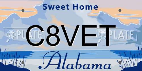 C8VET Alabama License Plate
