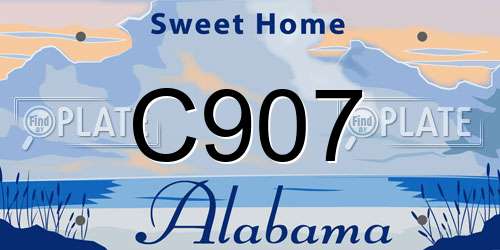 C907 Alabama License Plate