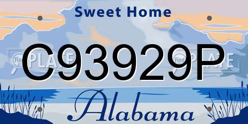 C93929P Alabama License Plate