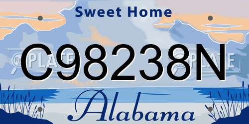 C98238N Alabama License Plate