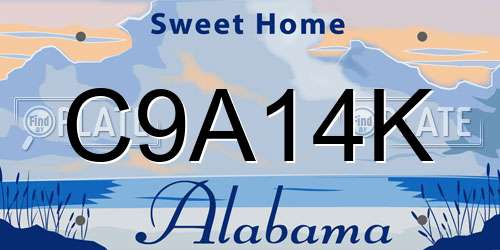 C9A14K Alabama License Plate