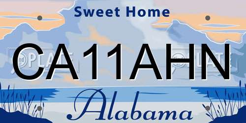 CA11AHN Alabama License Plate