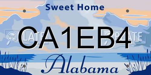 CA1EB4 Alabama License Plate