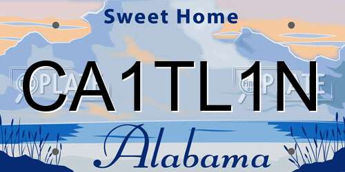 CA1TL1N Alabama License Plate